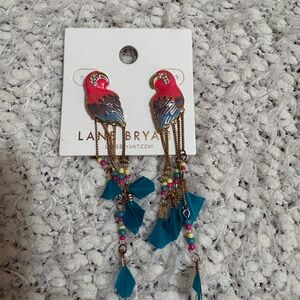 Lane Bryant Turquoise and Pink Beaded Earrings